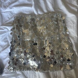 Silver Sequin Women's Skirt